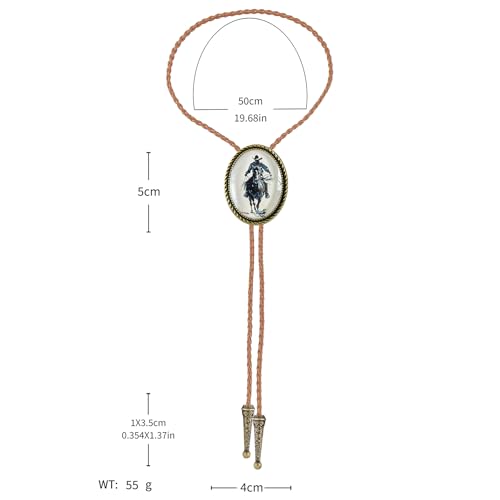Image of Jeilwiy Bolo Tie for Men Western Cowboy Gothic Bolo Tie Necklace Halloween | Glow in Dark Bolo Tie for Men Women, 3D Halloween Bolo Tie, Gothic Western Ties, String Ties for Men Rodeo Leather Necktie