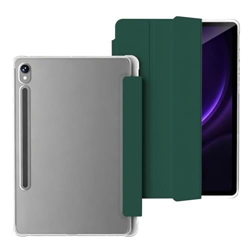 Funda con teclado para Samsung Galaxy Tab S9 de 11 pulgadas 2023/S9 FE de 10.9 pulgadas/S10 FE de 11.9 pulgadas 2025, funda protectora de soporte triple y carcasa trasera translúcida, encendido y