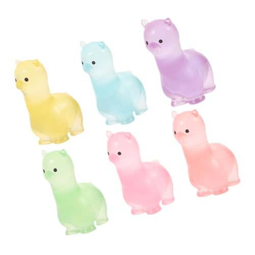 KAILIKETIY 6pcs Alpaca Ornament Garden Decor Outdoor Micro Landscape Alpacas Mini Alpaca Charms Dollhouse Alpaca Models Plants Alpaca Decoration Miniature Alpaca Figures Lifelike Alpaca Resin