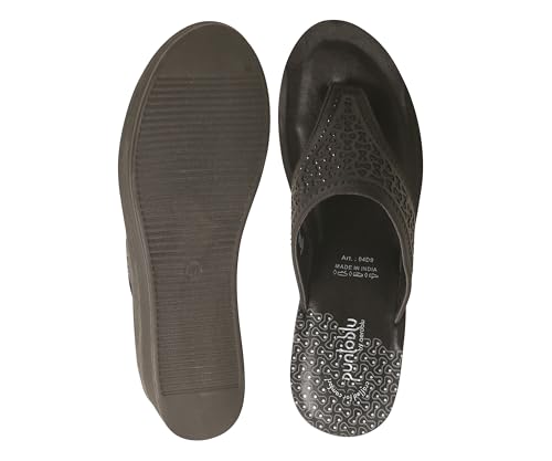 Image of puntoblu Embellished Ultra Comfort Platform Heels for Women | Comfortable Padded Footbed | Anti-Skid & Durable High Heel Slippers for Girls | Ideal for Casual, Party & Ethnic Wear