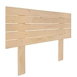 DHOME Cabecero de Madera Natural de Pino con Patas Estilo Palet Horizontal Cama Palets Herrajes incluidos (90x115 Palet 5)