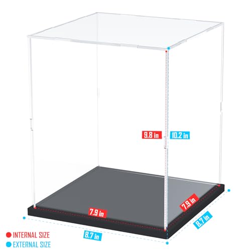 Image of Choowin Acrylic Display Case for Lego Star Wars Helmet Mandalorian Darth Vader Helmet for Lego R2D2 Thickened Clear Acrylic Display Cases for Collectibles Assemble Dustproof Display Box(Black Base)