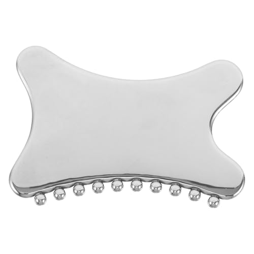 PENIKOKO Masajeador Facial Gua Sha de Inoxidable, Tabla de Raspado Punta de, Herramienta Portátil para Drenaje y Cuidado Piel, Adecuado para Spa y Uso Diario, Antinflamatorio y Reafirmante