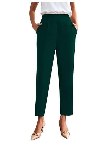 Dream Beauty FashionWomen's High Waist Regular Fit Trouser, Elastic Staright Pants, for Office Work & Casual wear (Virat Pant-8)