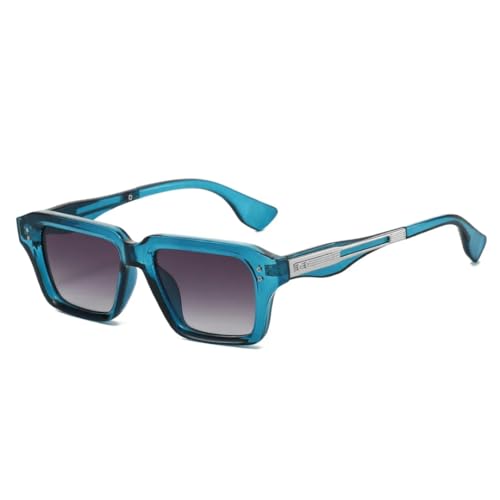 Lunettes de soleil rétro carrées anti-UV400 avec monture léopard à rivets