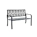 Hi-Line Gift Ltd. Classic Noir- Black All-Steel Garden Bench for Timeless Appeal