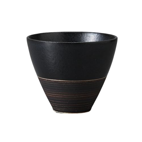 エールネット(Ale-net) 湯呑 煎茶碗 千茶碗 8.9×7.2cm クニエゆず黒湯呑 食洗機対応 電子レンジ対応 美濃焼 日本製