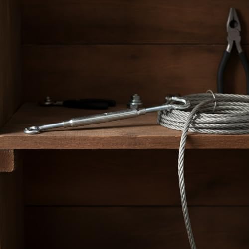 Tensor ajustable para cable de acero con acabado plateado para tensar cables miniatura 3