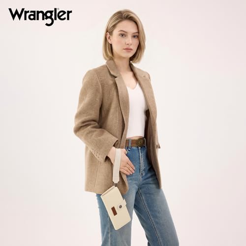 Image of Montana West X Wrangler Wristlet Wallets for Women Large Bifold Clutch Wallets with Coin Purse Smooth Zipper and Rfid Lining