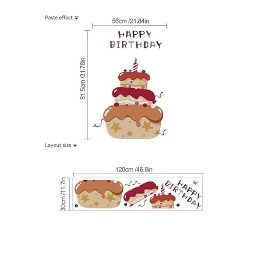 Vinilo decorativo de cumpleaños con pastel 21.84x31.7 in miniatura 2