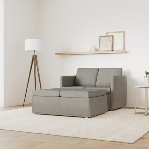Izzitoo Sofa Bed Double - 2 Seater Adult Guest Bed Settee - Folding Futon Two Seat Sofabed - for Bedroom, Living Room, Office Furniture - Collapsible - Light Grey