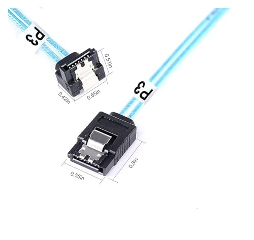Cable SATA 12Gbps ángulo derecho 0.5 m set 6 piezas miniatura 4