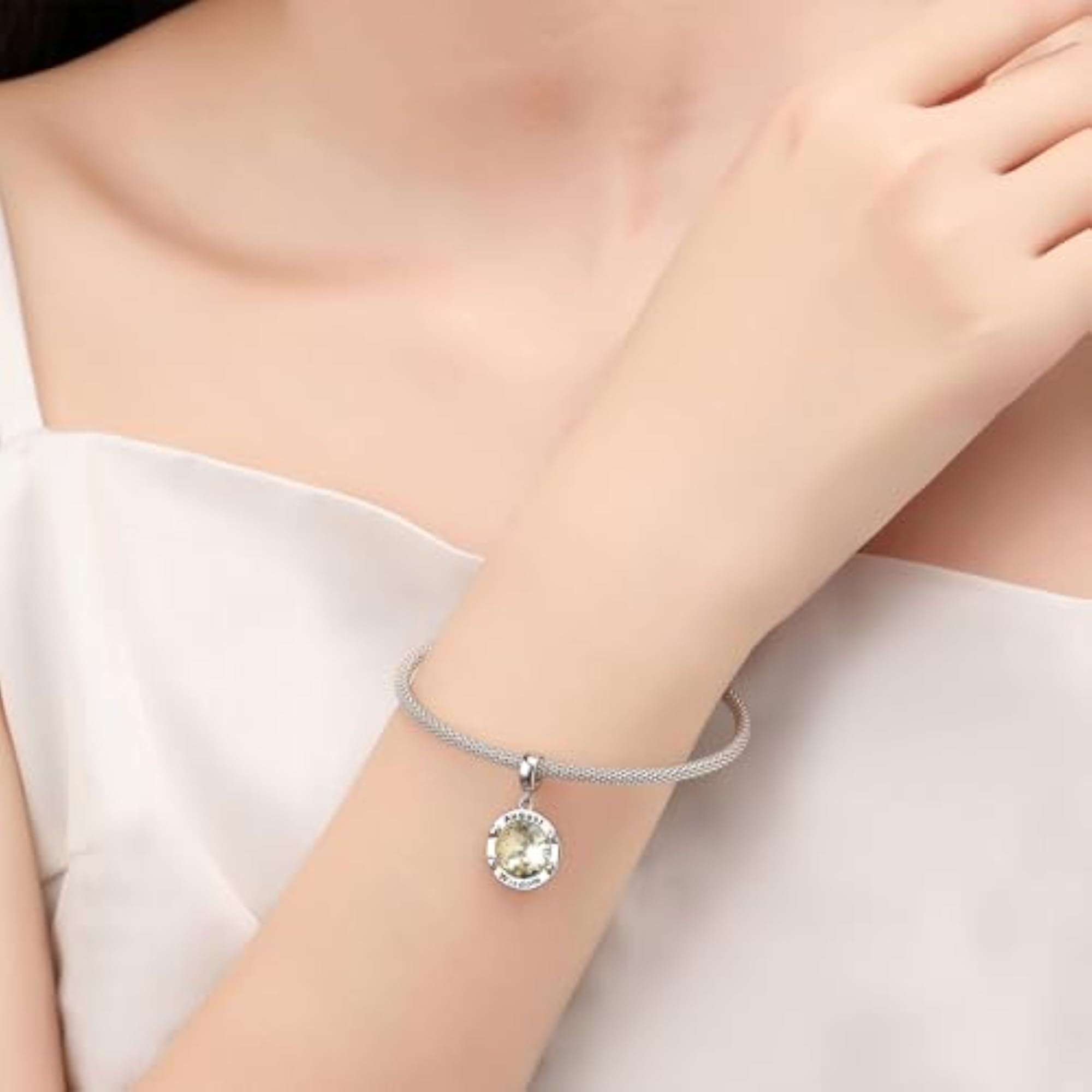 Copper Brilliant Round Zirconia, Elegant Charm