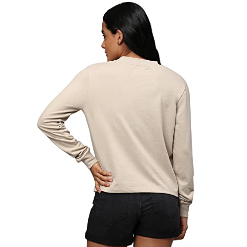 Image of Hubberholme Women's Winter Wear Cotton Blend Quote Print Crew Neck Sweatshirt