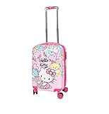 D's Cartoon Print 20 Inches Both Sides Print, Hard top Polycarbonate Girls Suitcase/Trolley Bags for Kids with 4 Wheels. Colour : Pink