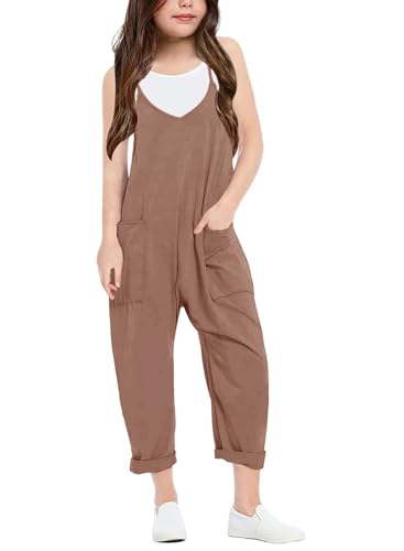 image for CharmWM Girls Casual Jumpsuits Spaghetti Strap Sleeveless Loose Romper