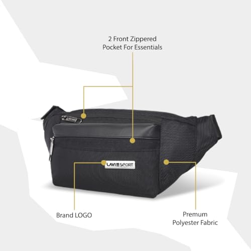 Image of Lavie Sport Alps Fanny Pack Bag | Travel Pouch with Crossbody Strap | Hiking Travel Camping Running Sports with Adjustable Strap |Unisex Fashion Waist Bag for Men & Women