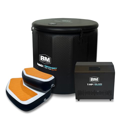 Inflatable Cold Plunge Tub Step, 1 HP Water Chiller for Ice