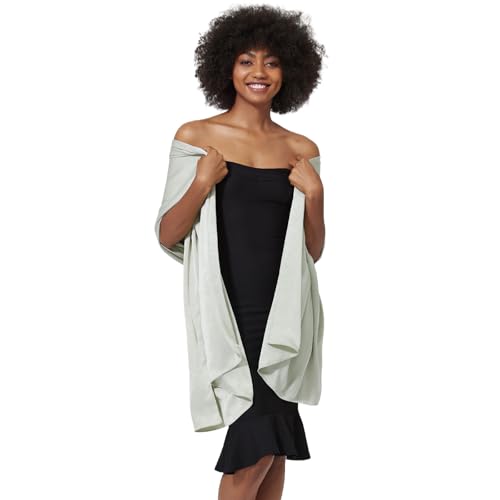 Women Satin Silk Shawls and Wraps for Evening Dresses Bridal Bridesmaid Wedding Scarf Lightweight Cover Up2