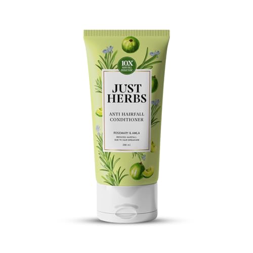 Image of Just Herbs Anti Hairfall Conditioner | Rosemary, Amla & 14 Herbs | Reduces Hair Fall by 10X | Controls Frizz | Ayurvedic Conditioner for All Hair Types - 200ml