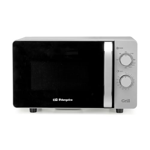 Microondas Orbegozo MIG 2072 CE, 20 Litros, 700 W, Sin plato giratorio, apta para platos cuadrados, 5 niveles de potencia, función grill.