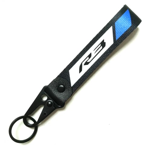 Image of Motorcycle Metal Key Holder Chain Tag With Stamp Logo Nylon Rope Compatible With Yamaha YZF R3 YZFR3