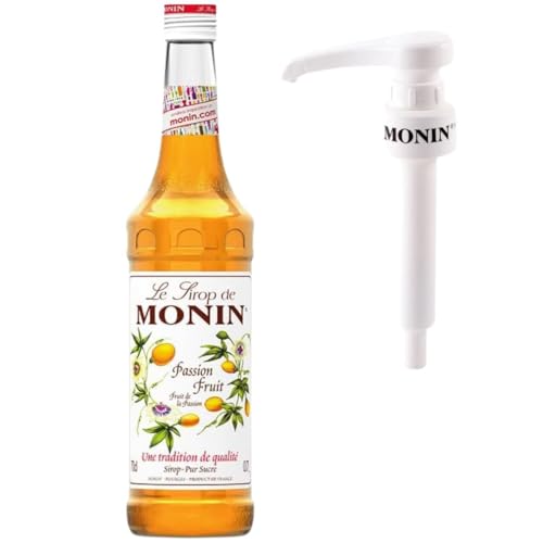 Monin Premium Passionfruit Syrup for Cocktails and Mocktails | Passionfruit Martini Flavouring Syrup | with Monin Pump