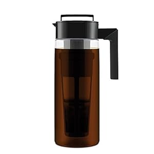 Takeya Cold Brew Coffee Maker with Black Lid Pitcher, 2 qt