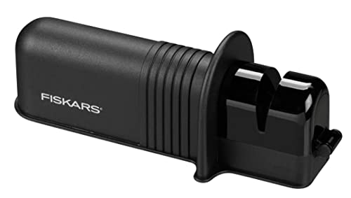 Fiskars Axt- und Messerschärfer, Keramik-Schleifkopf/Gehäuse aus glasfaserverstärktem Kunststoff, Schwarz/Orange, Solid, 1026797