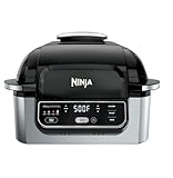 Ninja Foodi Indoor Grill & Air Fryer: Smokeless 4-in-1 Appliance for Grilling, Roasting, Baking, Air Frying- Dishwasher Safe