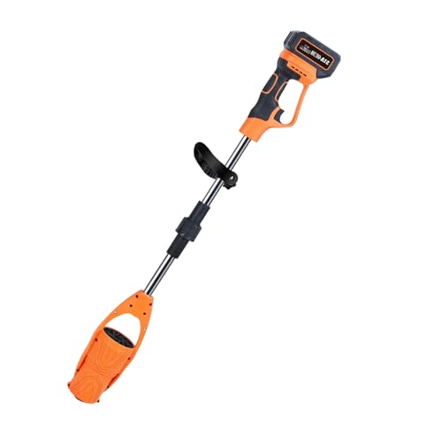 Soplador de hojas inalámbrico con batería y cargador, soplador de batería de 400 W, 520 CFM, 150 MPH, soplador de hojas con poste de extensión plegable para cuidado del césped, patio, interior naranja
