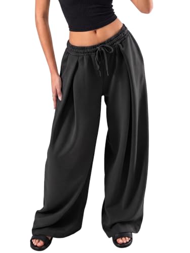 Fisoew Womens Wide Leg Sweatpants Baggy Drawstring Waist Casual Long Pants - image 1