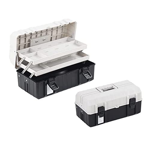 Boîte à outils solide avec trois niveaux de rangement pliables