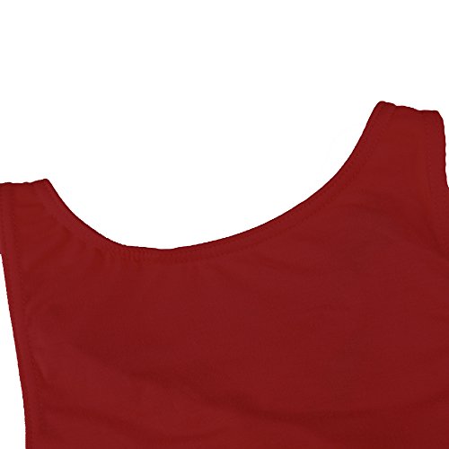 ASMAX HaoDuoYi Womens Jersey Training Sports Crop Top Backless Tank T Shirt (S, Burgundy) - Thumbnail 3