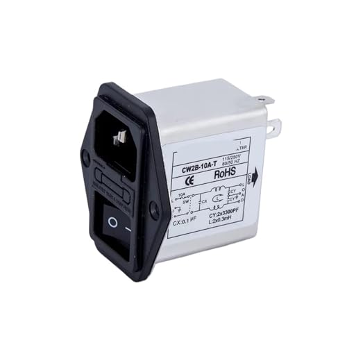 Toma CA monofásica con filtro de alimentación 220v e interruptor CW2B-10A-T sin luz