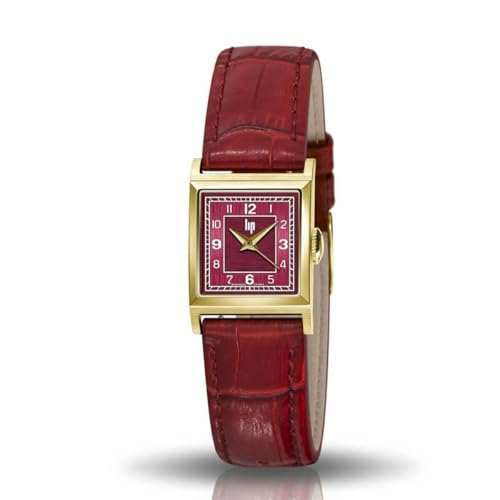 Lip Churchill C18 Montre Femme Acier Doré Cuir Rouge 671622