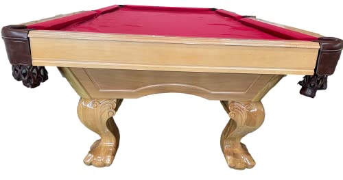 8 Ft. Tunierpoolbillard Billardtisch Pool Modell Winston Nr.:10 Billard mit 3cm starken Schieferplatten Tuchfarbe rot Gestellfarbe Natur – Bild 4
