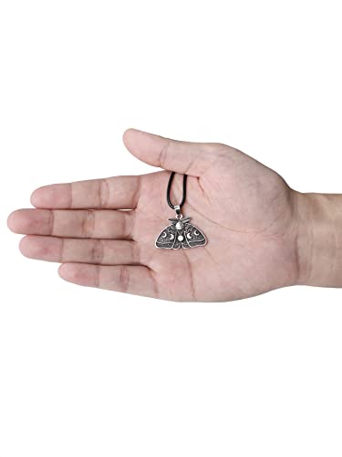 HAQUIL Moth Necklace, Moon Phase Moth Pendant, Wiccan Jewelry Gift for Women2