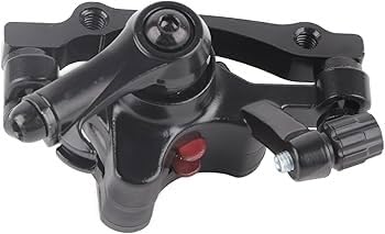 Image of CYBIC Complete Bicycle Brake Kit, Black and Silver, 2 Disc Calipers, 2 Brake Plates, 2 Brake Levers, Mounting Hardware