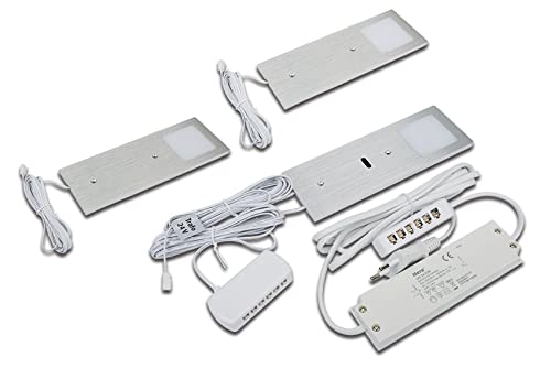 Quellmalz Succsale SAB LED-LED ECO-Pad F 3er-Set-Unterbauleuchten -silber Alu
