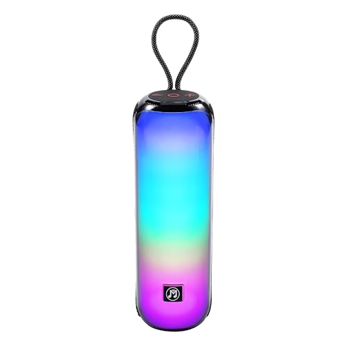 MusicMan Enceinte Bluetooth Portable avec lumières Disco RVB, Radio FM, Lecture USB et MicroSD,...