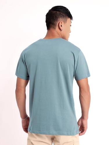 Image of BEYOUNG Cotton Regular Fit Plain T-Shirt for Men | Flexible Round Neck | Casual T-Shirt | Solid T-Shirt | Half-Sleeves | Stylish T-Shirt