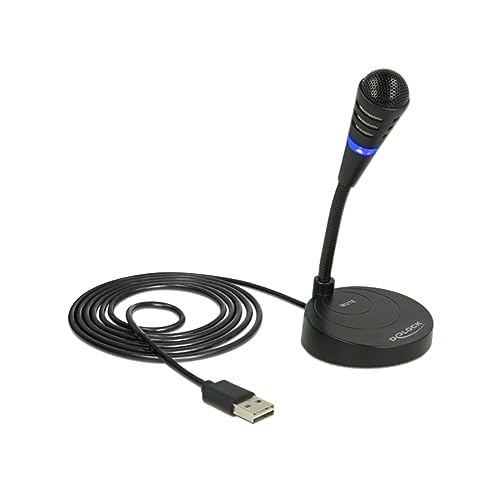 Microphone USB avec col de cygne Delock 65868 pour PC et ordinateur portable
