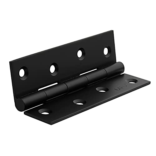 Image of LAPO Door Butt Hinges, 4 Inch x 14 Gauge /1.8mm Thickness, Stainless Steel Door Hinges, Silent Smooth Movement, Designed for Wooden Doors & Cabinets, 5 Years Warranty, Black Finish, Pack of 4