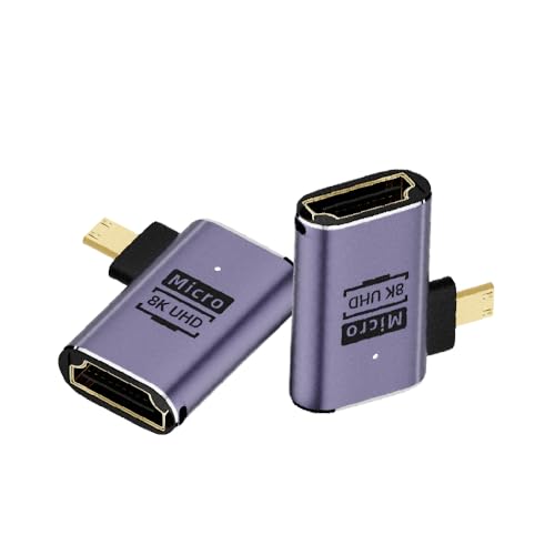 Adaptador Micro HDMI 2.1 a HDMI 2.1 8K@60Hz, pack 2 miniatura 1