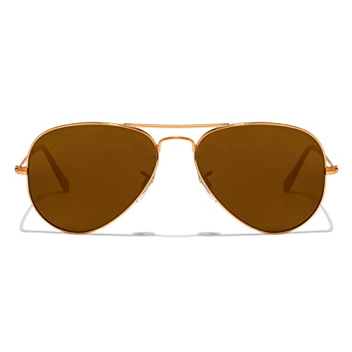 Image of Louis Kouros Armstoner Aviator Classic Trendy 3026 sunglasses | Mirror Lens | 400 UV Protected | For Men's Women's | Medium | 62mm Lens Width