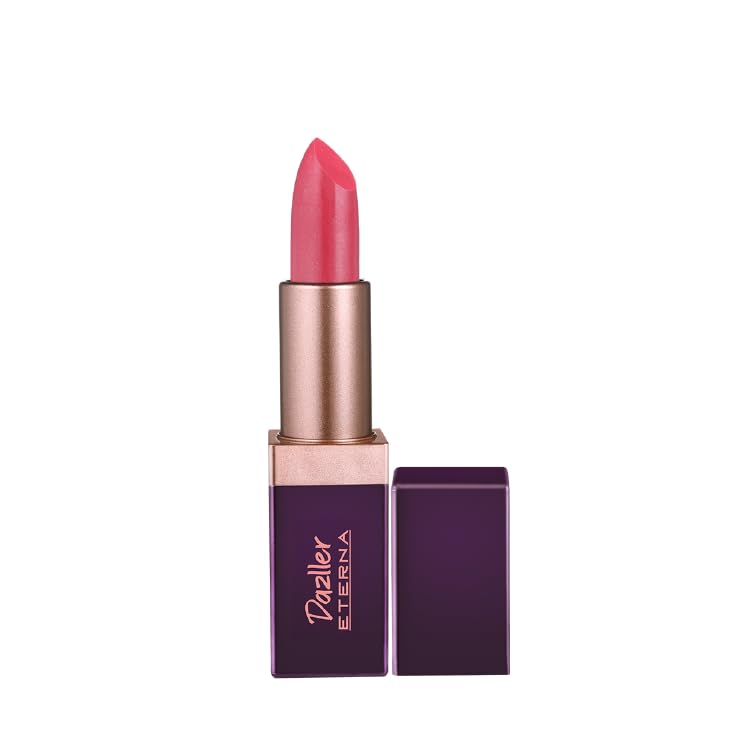 Image of Dazller Eterna Lip Eleganz Lipstick, 4g (1002 - Orange Tan) Glossy Finish - Creme Sheen, Smudge-proof, Lightweight, Feather-proof