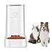 Automático Comida Gatos Comederos, Ocupa un área de 0.045 metros cuadrados, Más pequeño que el papel A4, Diseño extraíble, fácil de limpiar, Suministro de gravedad, sin comida atascada(3.8L/Blanco)