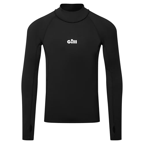 Gill Camiseta hidrofóbica para hombre, ligera, transpirable, térmica con protección solar UPF 50+, Negro, XL