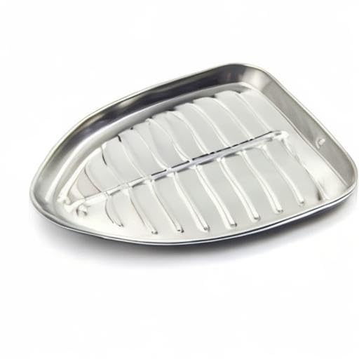 Dynore Stainless Steel 2 Pcs Banana Leaf Shape Dinner/Snack/Mess Tray Set of 2 - Image 3 thumbnail